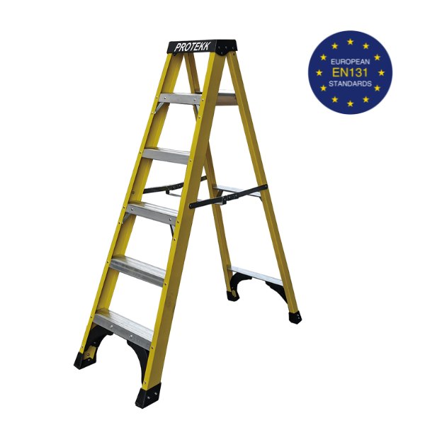 ALLLAD2002-6-5+1THREAD FIBREGLASS LADDER Yellow