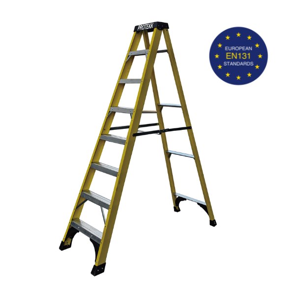 ALLLAD2003-8-7+1THREAD FIBREGLASS LADDER Yellow