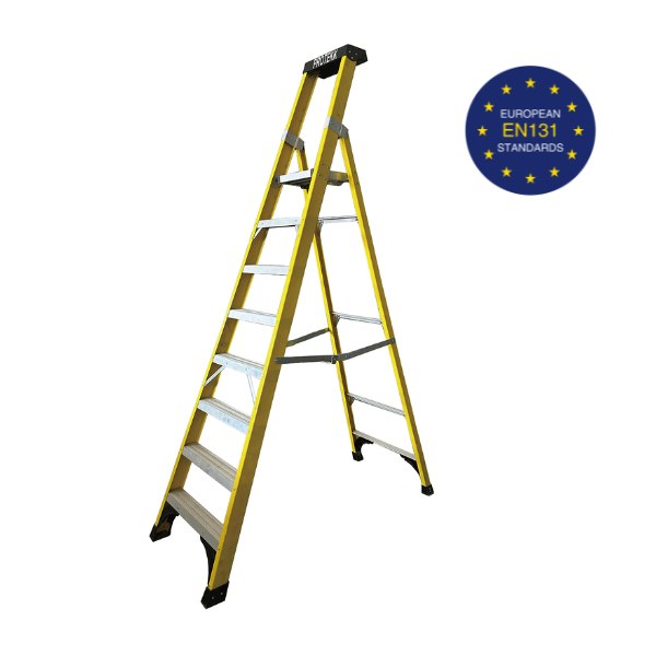 ALLLAD2006-8-7+1 THREAD PLATFORM FIBREGLASS LADDER Yellow